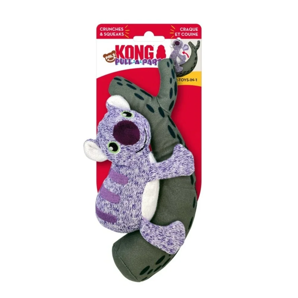 KONG Pull-a-Partz Pals Koala Small Dog Toy Squeaker Crinkle Fabric